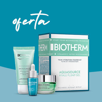 Oferta Kit com mini gel de limpeza, mini sérum e mini creme da marca biotherm