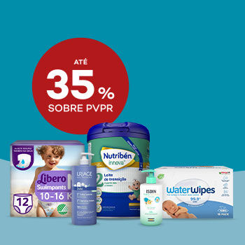 Promoção em produtos para bebé com até 35% de desconto sobre preço de Venda ao Público Recomendado