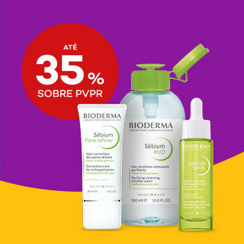 Destaque Bioderma com selo até 35% sobre preço de venda ao público recomendado