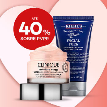 Produtos de cosm&eacute;ica de rosto de luxo com desconto at&eacute; 40% sobre Pre&ccedil;o de Venda ao P&uacute;blico Recomendado.