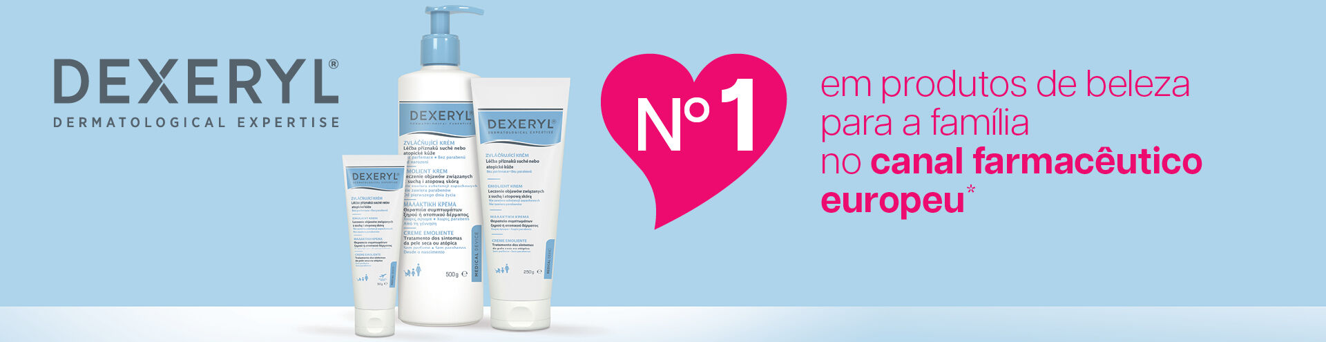 Dexeryl, n&uacute;mero 1 em produtos de beleza para a fam&iacute;lia no canal farmac&ecirc;utico europeu.