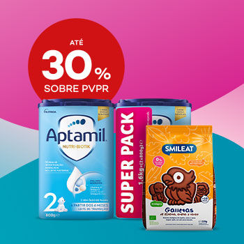 Produtos de Alimenta&ccedil;&atilde;o Infantil com selo de desconto at&eacute; 30% sobre pre&ccedil;o de venda ao p&uacute;blico recomendado.