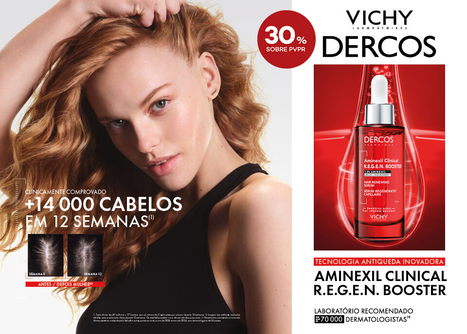 Destaque do novo sérum regenerador capilar Dercos. Destaque do novo sérum regenerador capilar Dercos.