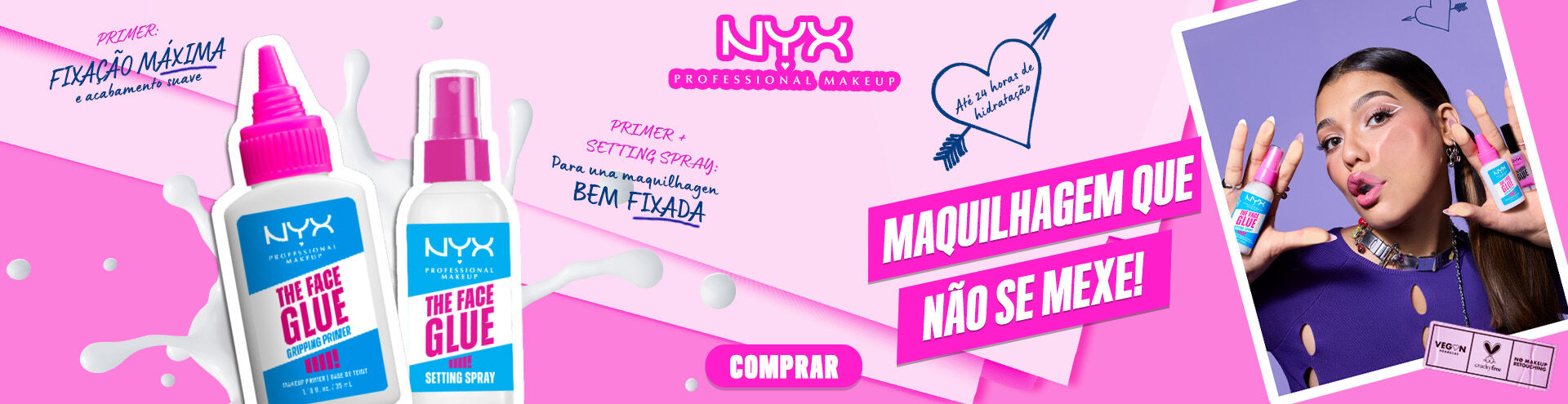 Maquilhagem que não se mexe! Primer fixação máxima. Nyx Face Glue, comprar.