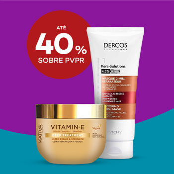 M&aacute;scaras com selo de desconto at&eacute; 40% sobre pre&ccedil;o de venda ao p&uacute;blico recomendado.