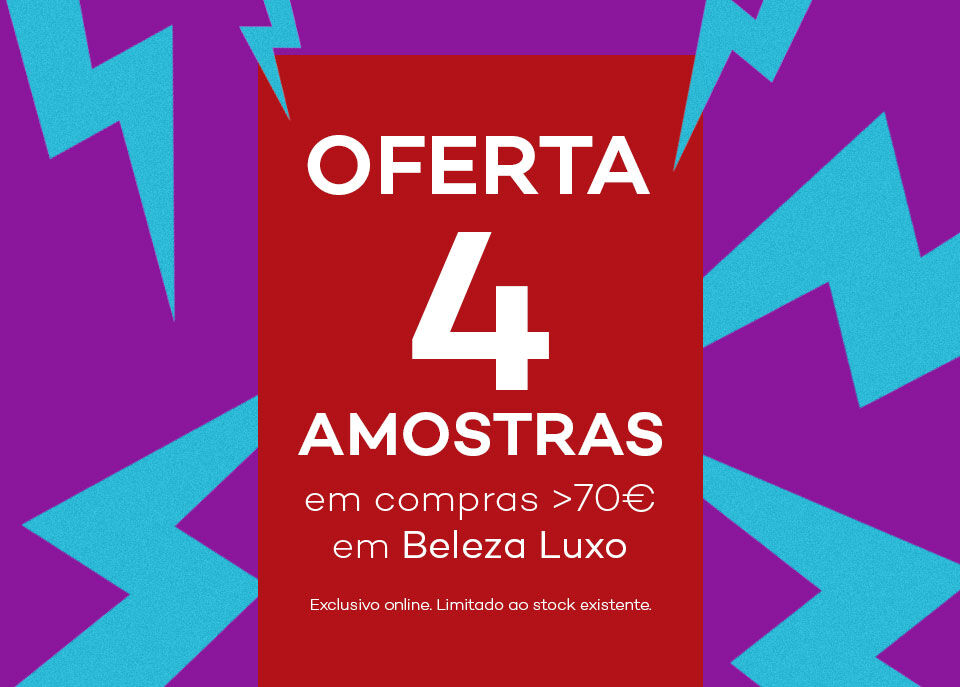 Oferta 4 amostras em compras superiores a 70€ em beleza luxo Oferta 4 amostras em compras superiores a 70€ em beleza luxo