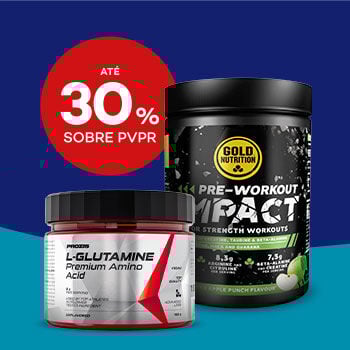 Produtos de Nutri&ccedil;&atilde;o Desportivacom selo de desconto at&eacute; 30% sobre pre&ccedil;o de venda ao p&uacute;blico recomendado.