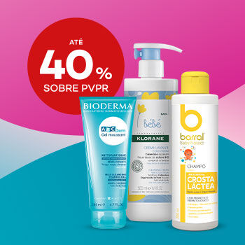 Higiene do Beb&eacute; com selo de desconto at&eacute; 40% sobre pre&ccedil;o de venda ao p&uacute;blico recomendado.