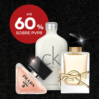 Perfumes com selo até 60% sobre preço de venda ao público recomendado