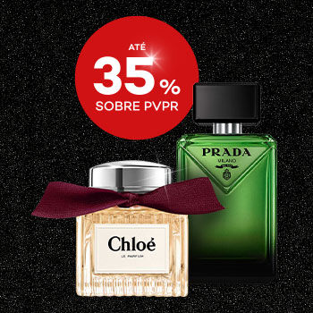 Novos Perfumes com selo de desconto até 35% sobre preço de venda ao público recomendado.