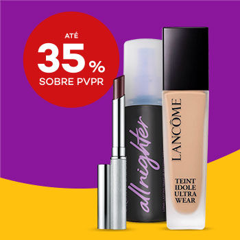 Maquilhagem de luxo com selo at&eacute; 35% sobre pre&ccedil;o de venda ao p&uacute;blico recomendado