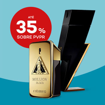 Perfumes de homem com selo de desconto at&eacute; 60% sobre pre&ccedil;o de venda ao p&uacute;blico recomendado.