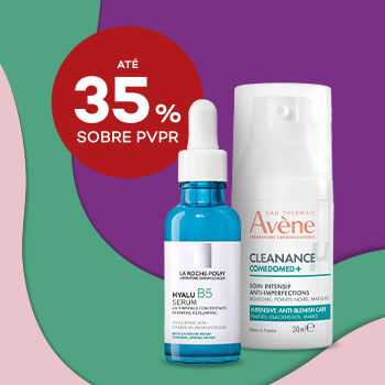 Produtosdermoscomética com desconto até 35% sobre preço de Venda ao Público Recomendado