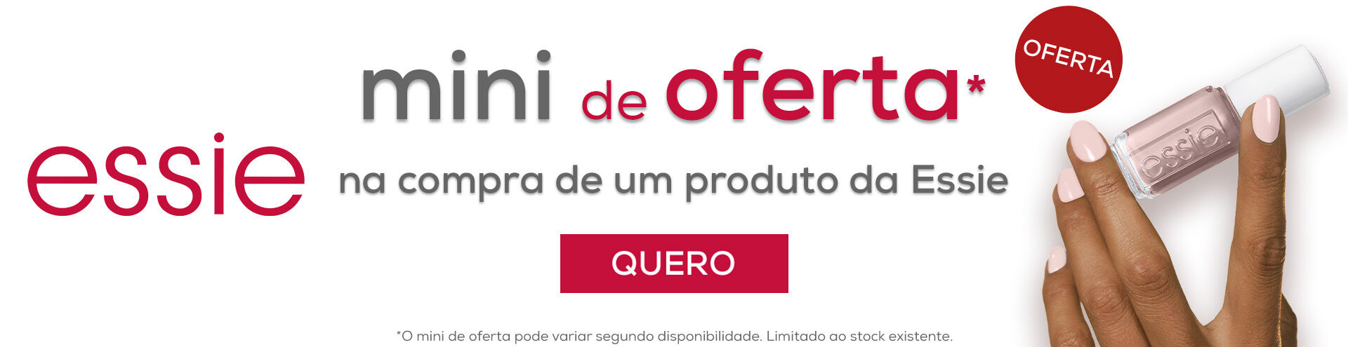 Essie. Mini de oferta na compra de um produto da Essie.