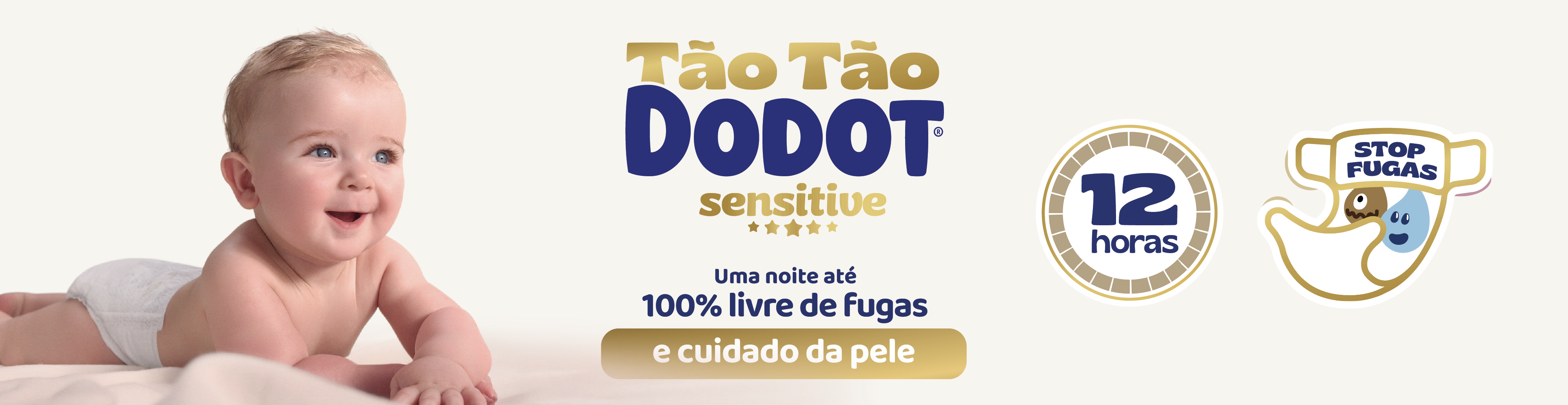 T&atilde;o t&atilde;o Dodot Sensitive, uma noite at&eacute; 100% livre de fugas e cuidado da pele.