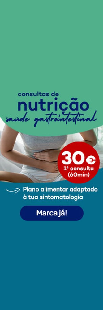 Consultas de Nutri&ccedil;&atilde;o Sa&uacute;de Gastrointestinal - 30&euro; 1&ordf; consulta de 60 minutos - Plano alimentar adaptado &agrave; tua sintomatologia. Marca j&aacute;!