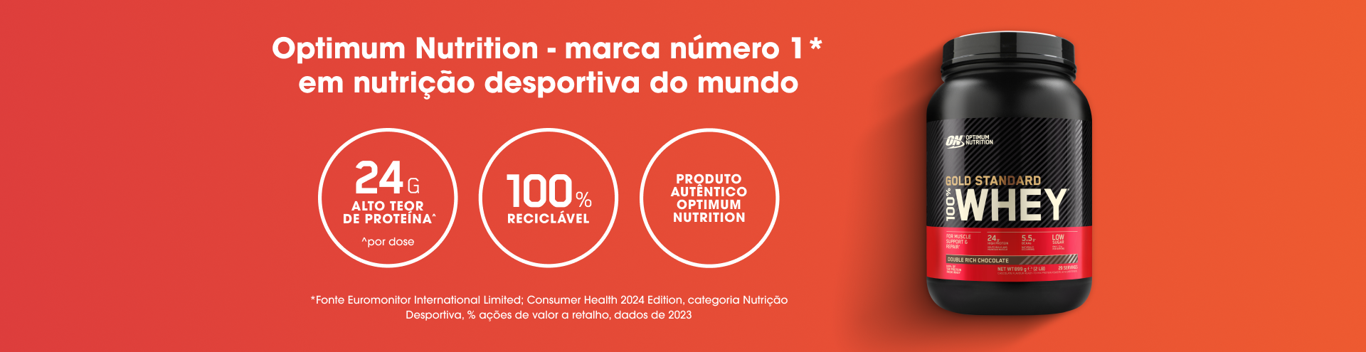 Optimum Nutrition Marca n&uacute;mero 1 em nutri&ccedil;&atilde;o desportiva do munod.