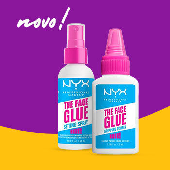 Destaque dos dois novos produtos da marca NYX, a nova gama face glue composta por um primer e setting spray