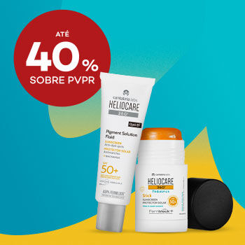 Desconto de até 40% sobre preço de Venda ao Público Recomendado em solares Heliocare