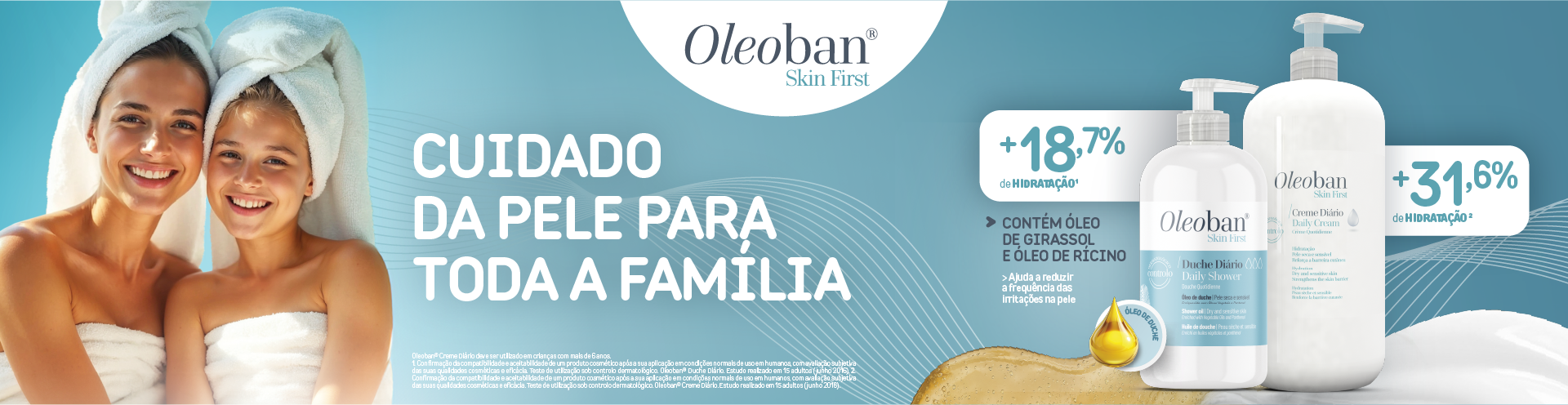 Oleoban, cuidado da pele para toda a fam&iacute;lia.