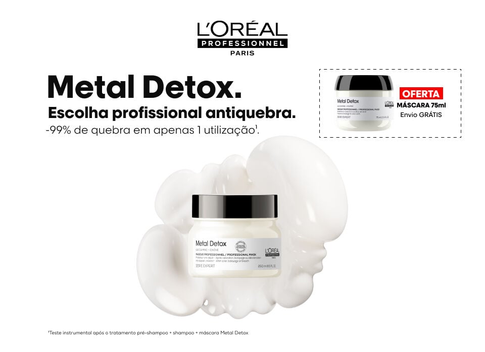Metal Detox com oferta de mini m&aacute;scara