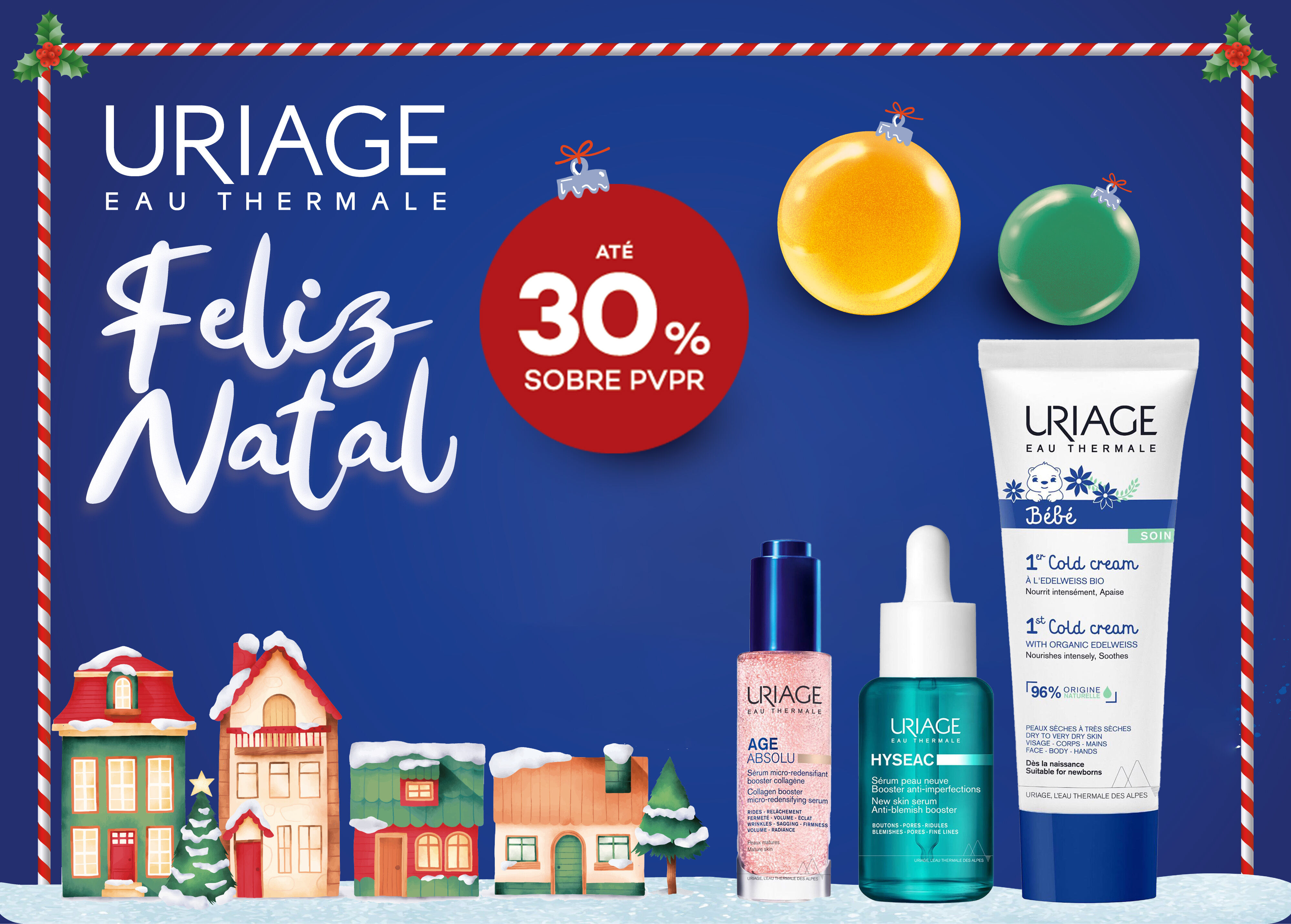 Produtos Uriage com selo até 30% sobre preço de venda ao público recomendado