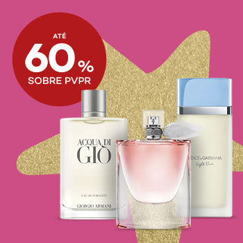 Perfumes com selo até 60% sobre preço de venda ao público recomendado