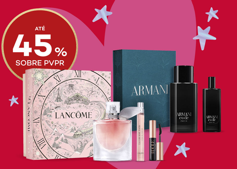 Produtos em campanha Natal com selo de desconto até 45% promoção