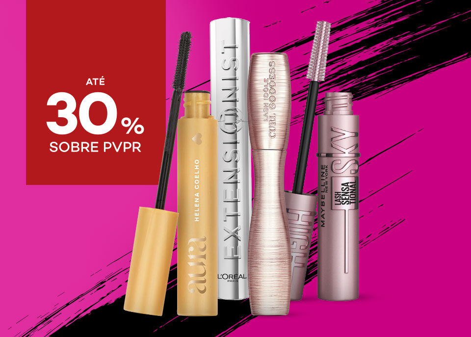 M&aacute;scaras de Pestanas com selo de desconto at&eacute; 30% sobre pre&ccedil;o de venda ao p&uacute;blico recomendado