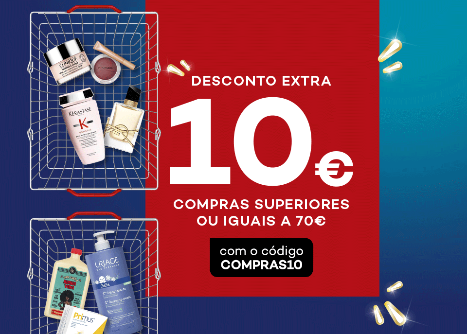 10€ de desconto em compras superiores a 70€ com o código COMPRAS10 10€ de desconto em compras superiores a 70€ com o código COMPRAS10
