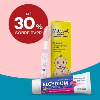 Produtos de Higiene Oral Infantil com selo de desconto até 30% sobre preço de venda ao público recomendado.