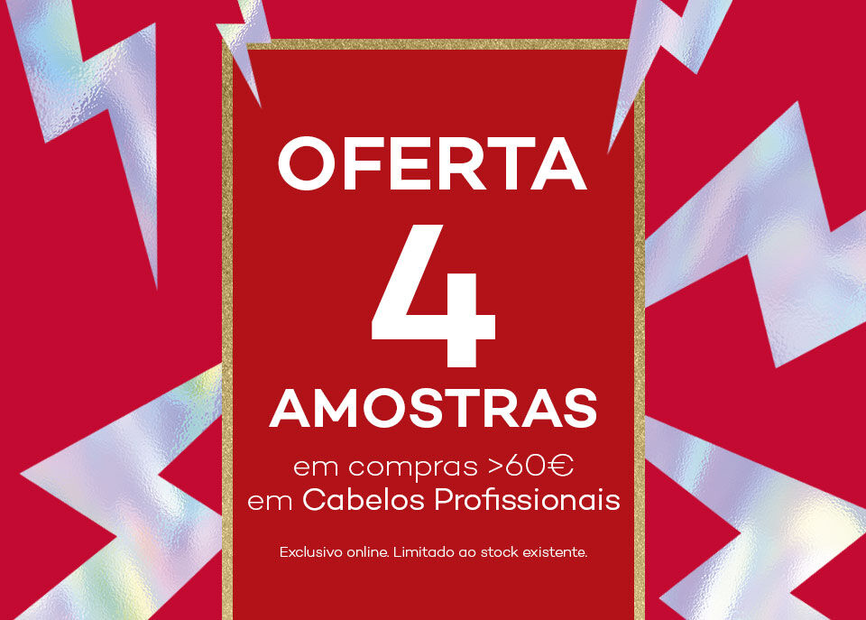 Oferta 4 amostras em compras >60€ em Cabelos Profissionais