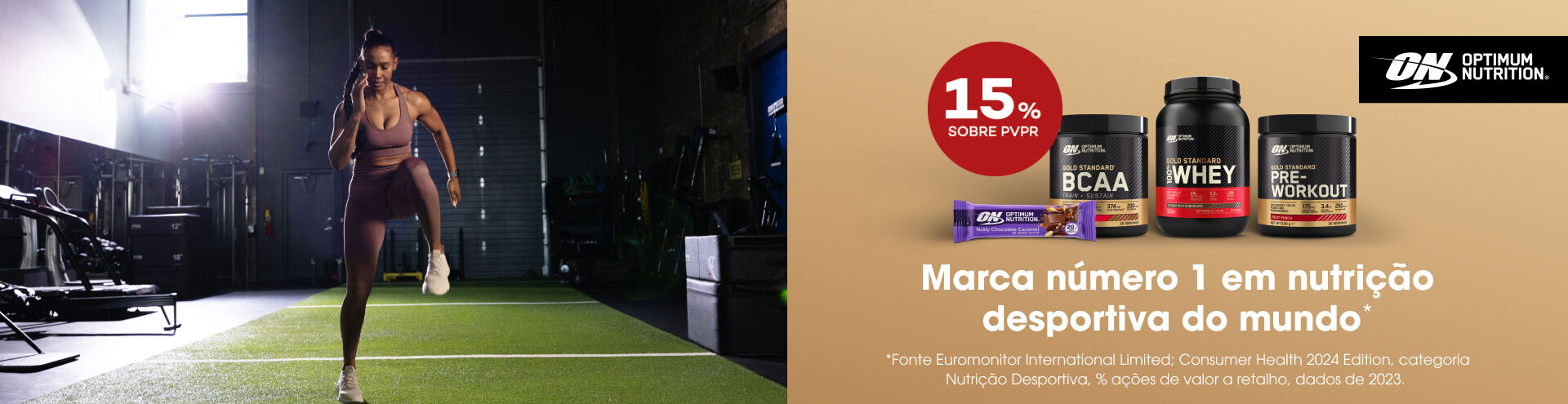 Marca número 1 em nutrição desportiva do mundo. Produtos Optimum Nutrition com selo de desconto até 15% sobre preço de venda ao público recomendado. 
