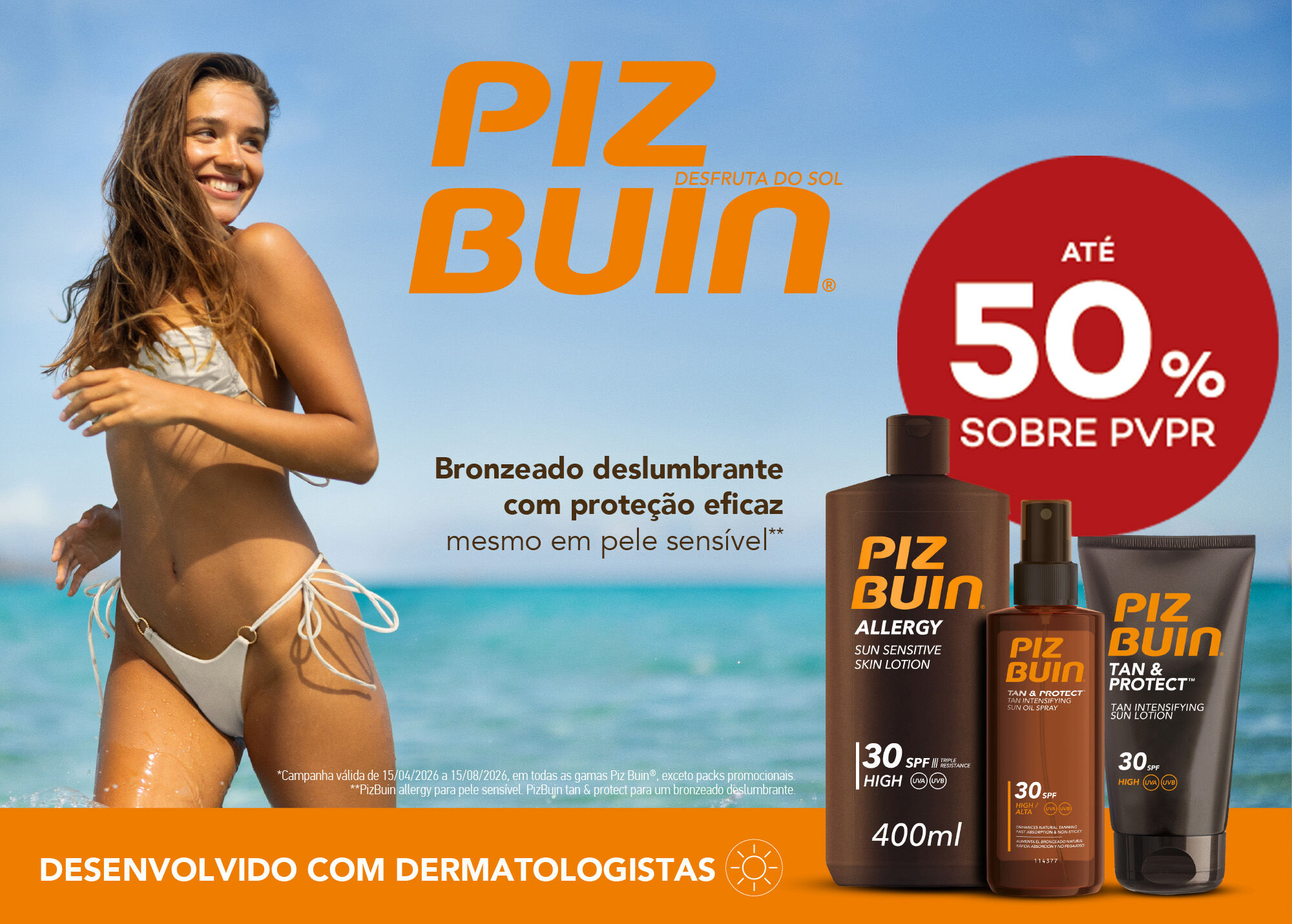 Produtos Pizbuin com selo at&eacute; 50% sobre pre&ccedil;o de venda ao p&uacute;blico recomendado
