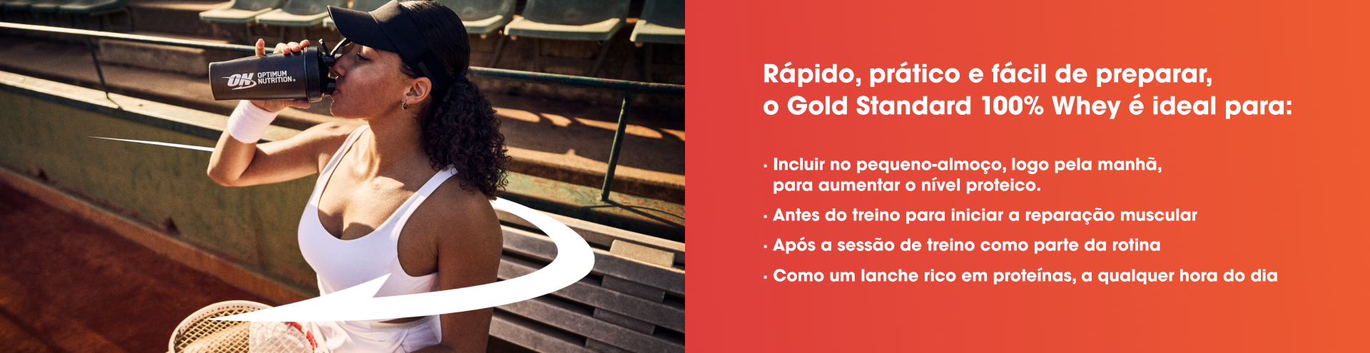 R&aacute;pido, pr&aacute;tico e f&aacute;cil de preparar, o Gold Standart 100% Whey &eacute; ideal!