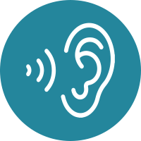 Iconede ouvido com ondas de som