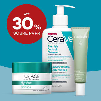 Produtos de acne com desconto at&eacute; 30% sobre Pre&ccedil;o de Venda ao P&uacute;blico Recomendado.