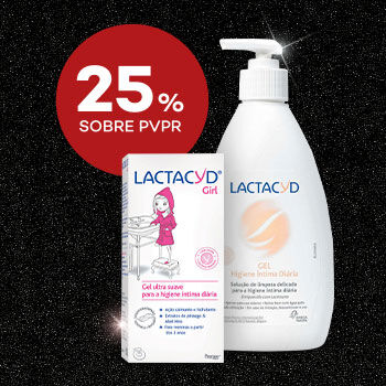Lactacyd Destaque produtos Lactacyd em campanha black friday com selo de desconto até 25% sobre preço de venda ao público recomendado