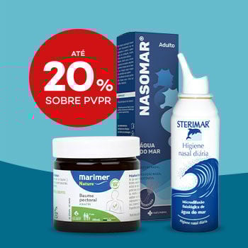 Congest&atilde;o Nasal com selo de desconto at&eacute; 20% sobre pre&ccedil;o de venda ao p&uacute;blico recomendado.