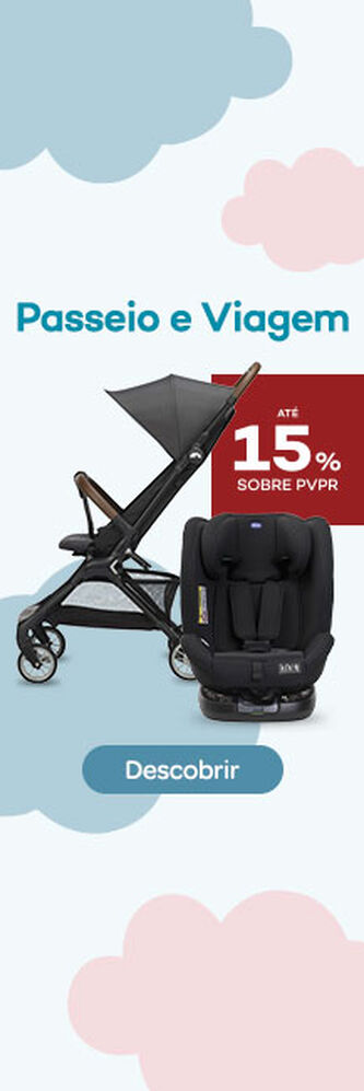 Carrinhos de bebé e cadeiras auto  o com destaque promocional de até 15% sobre preço de Venda ao Público Recomendadoa