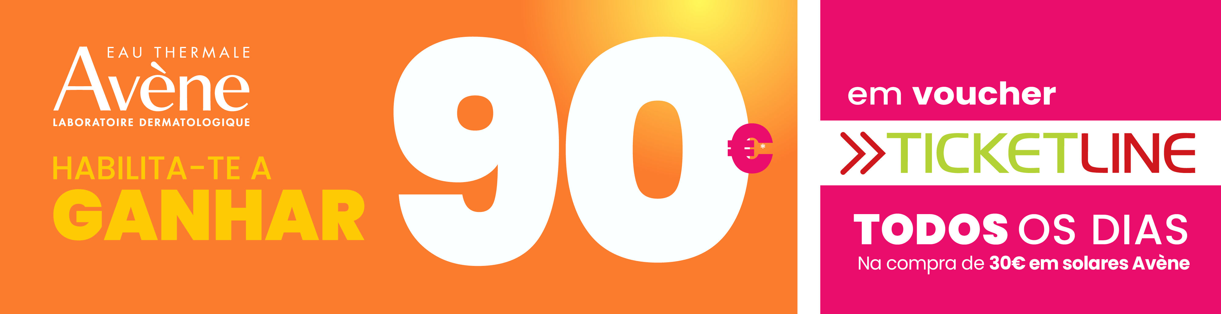 Av&egrave;ne Sunfest. Habilita-te a ganhar 90&euro; em voucher. Todos os dias, na compra de 30&euro; em solares Av&egrave;ne