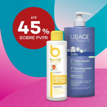 Produtos higiene bebé com desconto até 45% sobre preço de Venda ao Público Recomendado