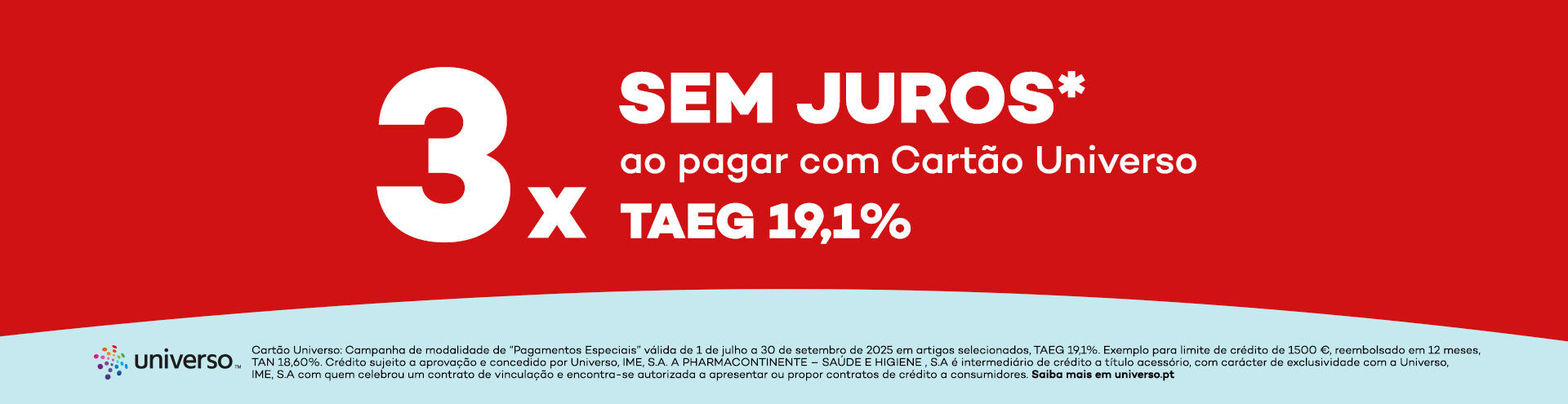Pague 3x sem juros com o cartão univero