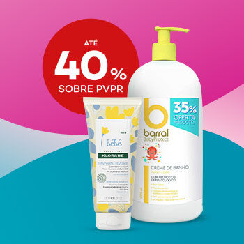 Higiene do Beb&eacute; com selo de desconto at&eacute; 40% sobre pre&ccedil;o de venda ao p&uacute;blico recomendado.