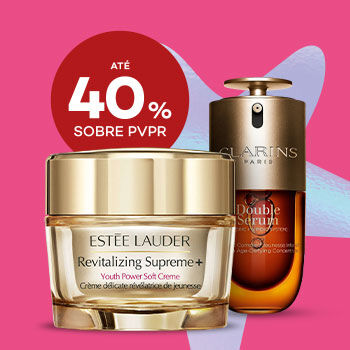 Produtos de cosméica de rosto de luxo  com desconto até 40% sobre Preço de Venda ao Público Recomendado.