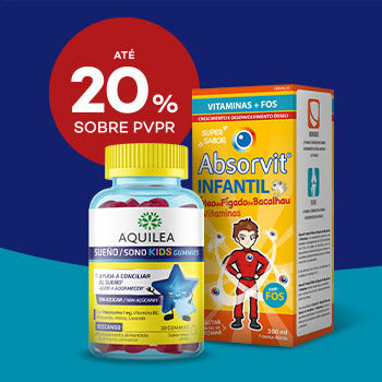 Produtos de Suplementos Criança com selo de desconto até 20% sobre preço de venda ao público recomendado.
