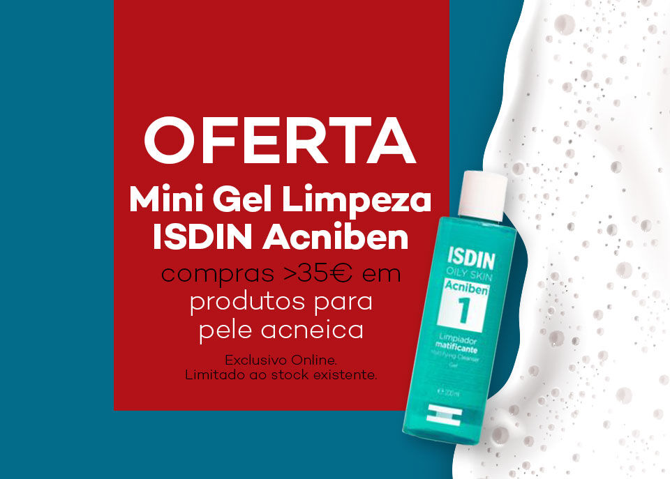 Destaque da oferta mini gel de limpeza Isdin Acniben