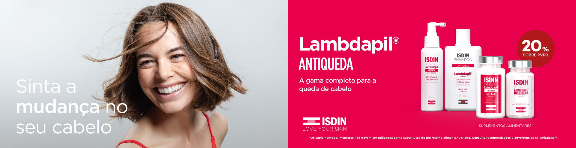 Isdin Lambdapil Antiqueda, com selo de desconto 20% sobre pvpr. Compra j&aacute;!