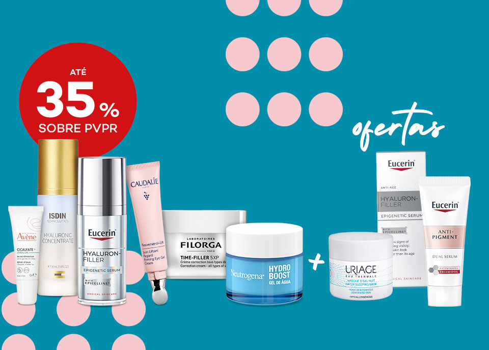 Dias Mais Wells Dermocosm&eacute;tica com selo at&eacute; 35% sobre pre&ccedil;o de venda ao p&uacute;blico recomendado com oferta 3 amostras Eucerin