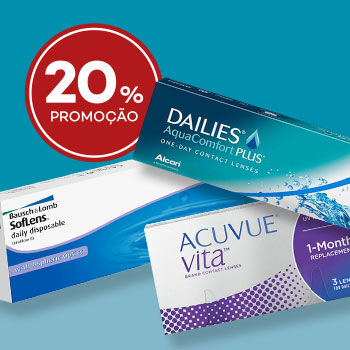 Lentes de contacto com descoto direto de 20%